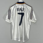 Shop 1998/00 REAL MADRID RAUL #7 HOME SHIRT (M) ADIDAS, classic football shirts, vintage football shirts & retro soccer jerseys at Cult Kits