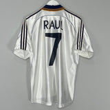 Shop 1998/00 REAL MADRID RAUL #7 HOME SHIRT (M) ADIDAS, classic football shirts, vintage football shirts & retro soccer jerseys at Cult Kits
