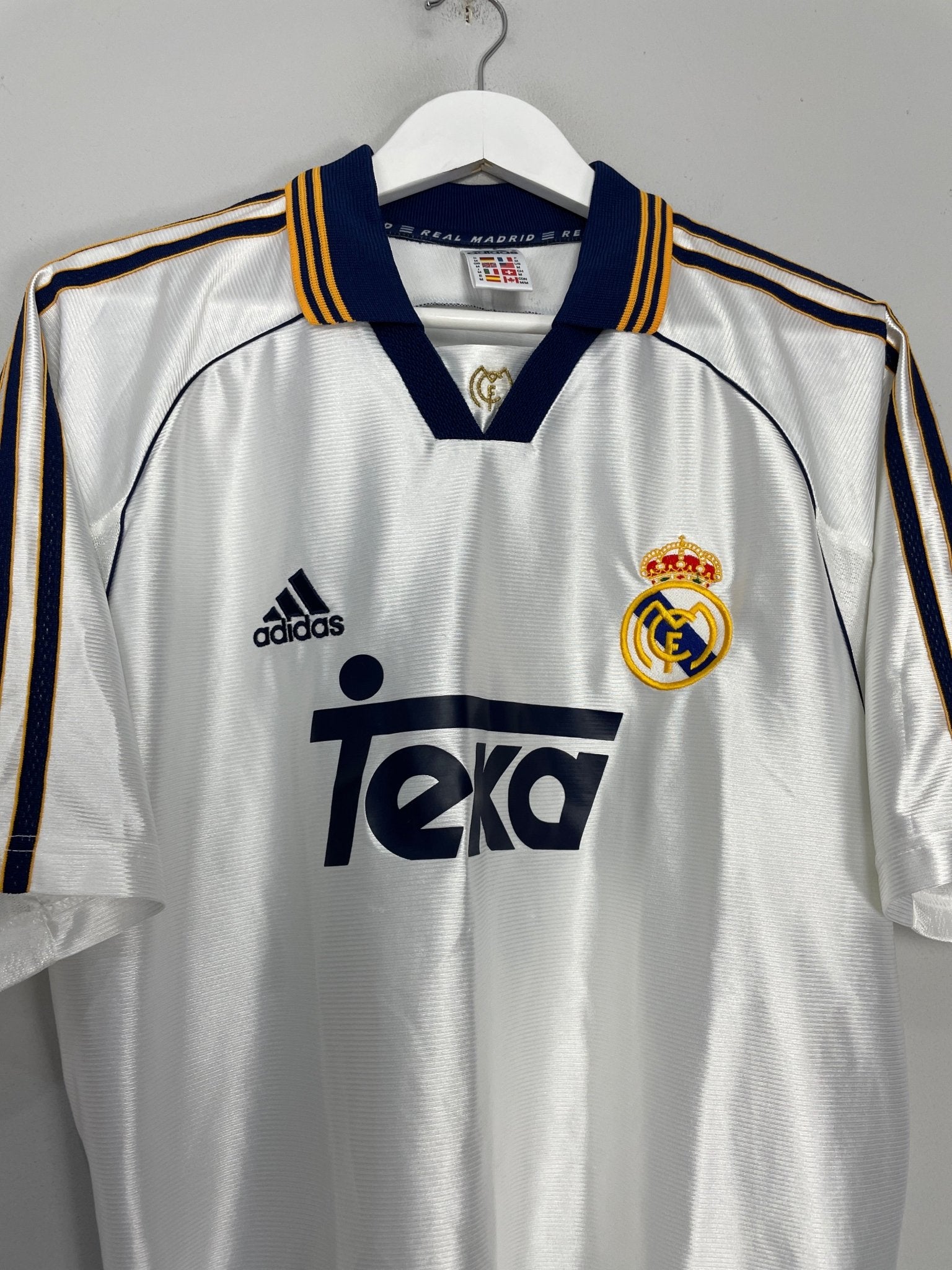 Shop 1998/00 REAL MADRID RAUL #7 HOME SHIRT (M) ADIDAS, classic football shirts, vintage football shirts & retro soccer jerseys at Cult Kits