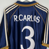 1998/00 REAL MADRID R.CARLOS 3 AWAY SHIRT (XL) ADIDAS - Cult Kits - XL - Buy Vintage Football Shirts, Authentic Retro Football Shirts For Sale, Classic Football Shirts & Soccer Jersey