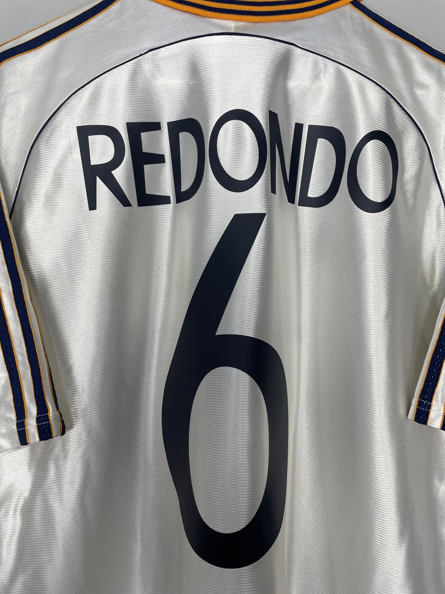 Shop 1998/00 REAL MADRID REDONDO #6 HOME SHIRT (M) ADIDAS, classic football shirts, vintage football shirts & retro soccer jerseys at Cult Kits