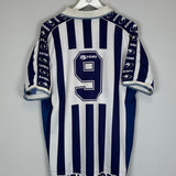 Shop 1998/00 REAL SOCIEDAD #9 HOME SHIRT (XL) ASTORE, classic football shirts, vintage football shirts & retro soccer jerseys at Cult Kits