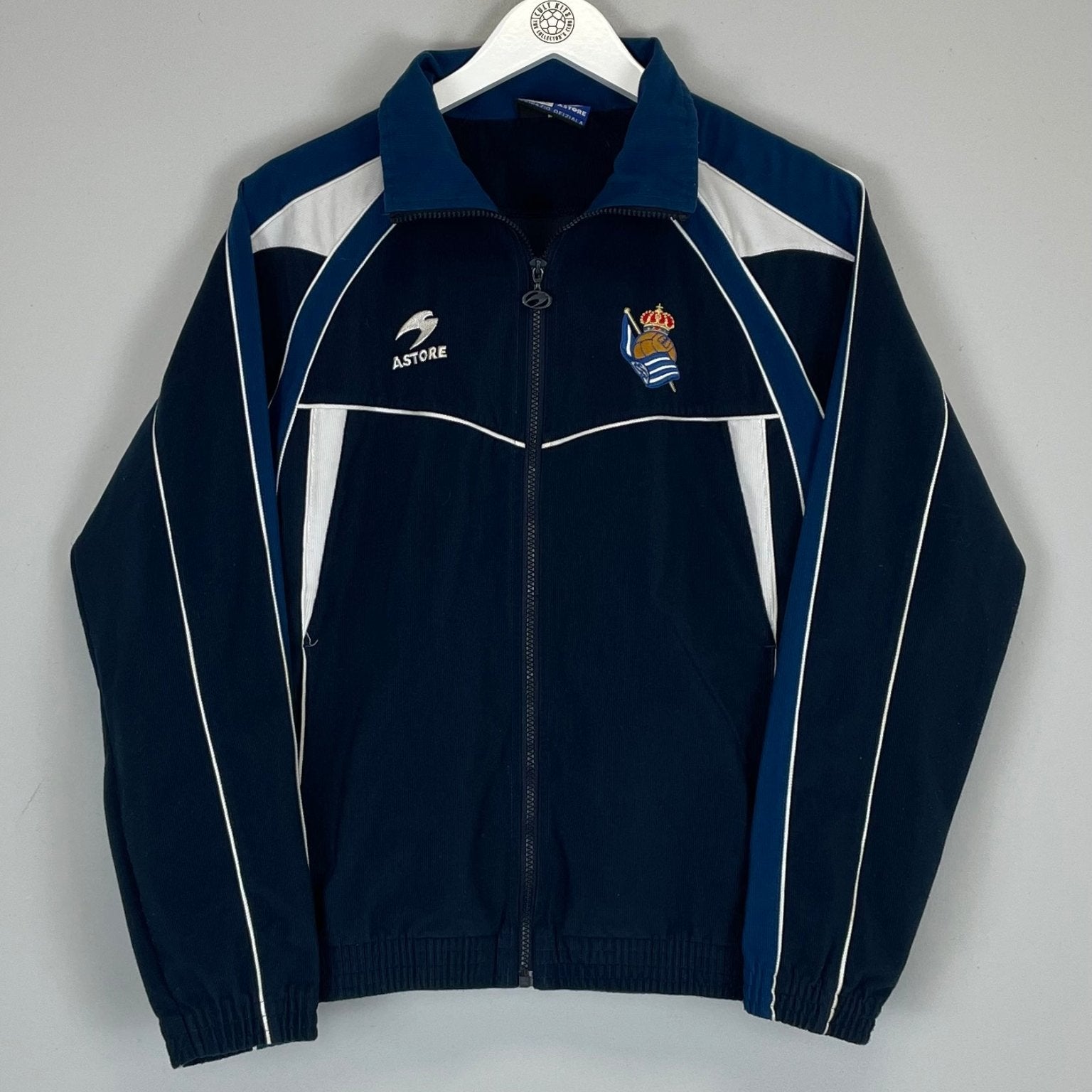 Shop 1998/00 REAL SOCIEDAD TRACK JACKET (S) ASTORE, classic football shirts, vintage football shirts & retro soccer jerseys at Cult Kits