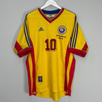 Shop 1998/00 ROMANIA HAGI #10 HOME SHIRT (L) ADIDAS, classic football shirts, vintage football shirts & retro soccer jerseys at Cult Kits