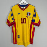 Shop 1998/00 ROMANIA HAGI #10 HOME SHIRT (L) ADIDAS, classic football shirts, vintage football shirts & retro soccer jerseys at Cult Kits