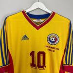 Shop 1998/00 ROMANIA HAGI #10 HOME SHIRT (L) ADIDAS, classic football shirts, vintage football shirts & retro soccer jerseys at Cult Kits