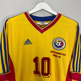 Shop 1998/00 ROMANIA HAGI #10 HOME SHIRT (L) ADIDAS, classic football shirts, vintage football shirts & retro soccer jerseys at Cult Kits