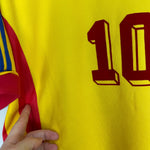 Shop 1998/00 ROMANIA HAGI #10 HOME SHIRT (L) ADIDAS, classic football shirts, vintage football shirts & retro soccer jerseys at Cult Kits