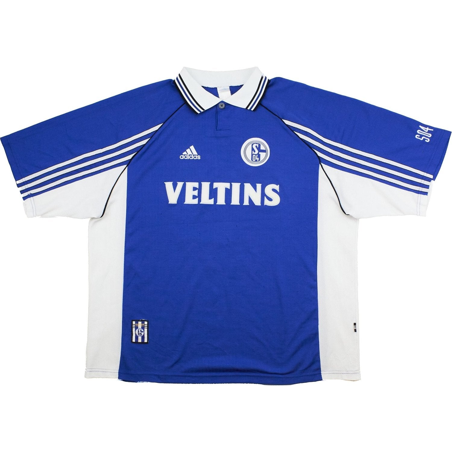 Buy 1998/00 Schalke Sand 11 Home Shirt (XXL) Adidas ~ Free worldwide shipping ~ Authentic Vintage Football Shirts from Cult Kits