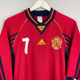 Shop 1998/00 SPAIN MORIENTES #7 HOME SHIRT (L) ADIDAS, classic football shirts, vintage football shirts & retro soccer jerseys at Cult Kits