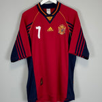 Shop 1998/00 SPAIN MORIENTES #7 HOME SHIRT (L) ADIDAS, classic football shirts, vintage football shirts & retro soccer jerseys at Cult Kits