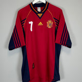 Shop 1998/00 SPAIN MORIENTES #7 HOME SHIRT (L) ADIDAS, classic football shirts, vintage football shirts & retro soccer jerseys at Cult Kits