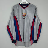 Shop 1998/01 BARCELONA #3 *PLAYER ISSUE* L/S AWAY SHIRT (XL) NIKE, classic football shirts, vintage football shirts & retro soccer jerseys at Cult Kits