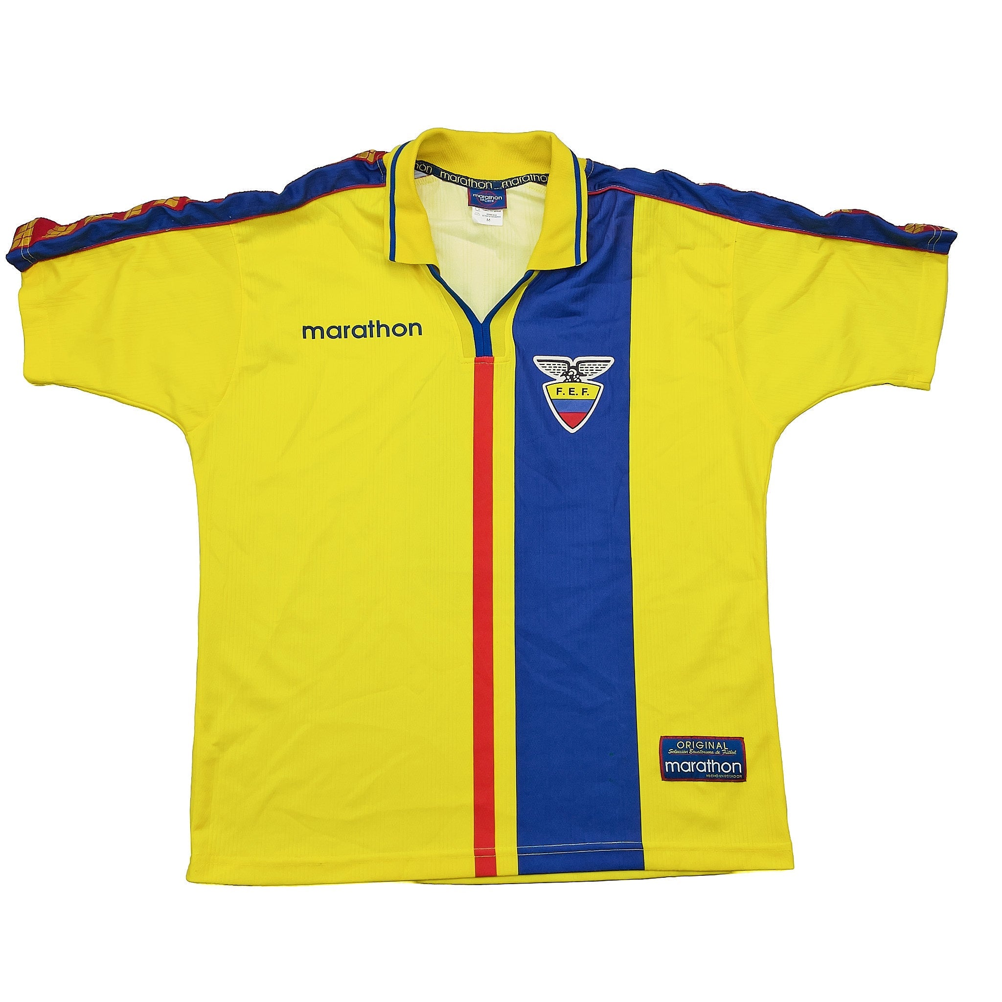 Buy 1998/01 ECUADOR 3 HOME SHIRT (M) MARATHON ~ Free worldwide shipping available ~ Authentic Vintage Football Shirts from Cult Kits