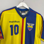 Shop 1998/01 ECUADOR A.AGUINAGA #10 HOME SHIRT (S) MARATHON, classic football shirts, vintage football shirts & retro soccer jerseys at Cult Kits