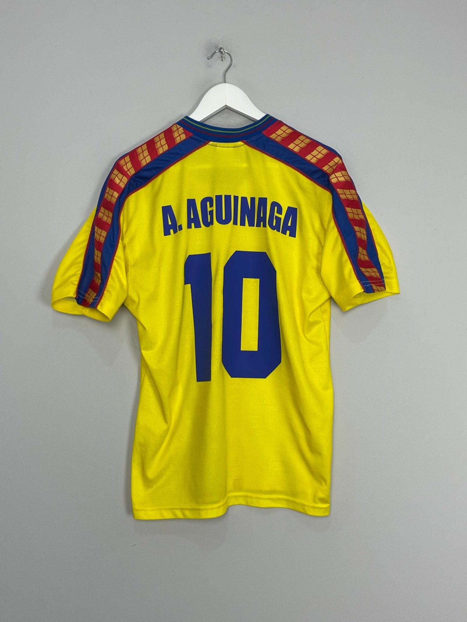 Shop 1998/01 ECUADOR A.AGUINAGA #10 HOME SHIRT (S) MARATHON, classic football shirts, vintage football shirts & retro soccer jerseys at Cult Kits