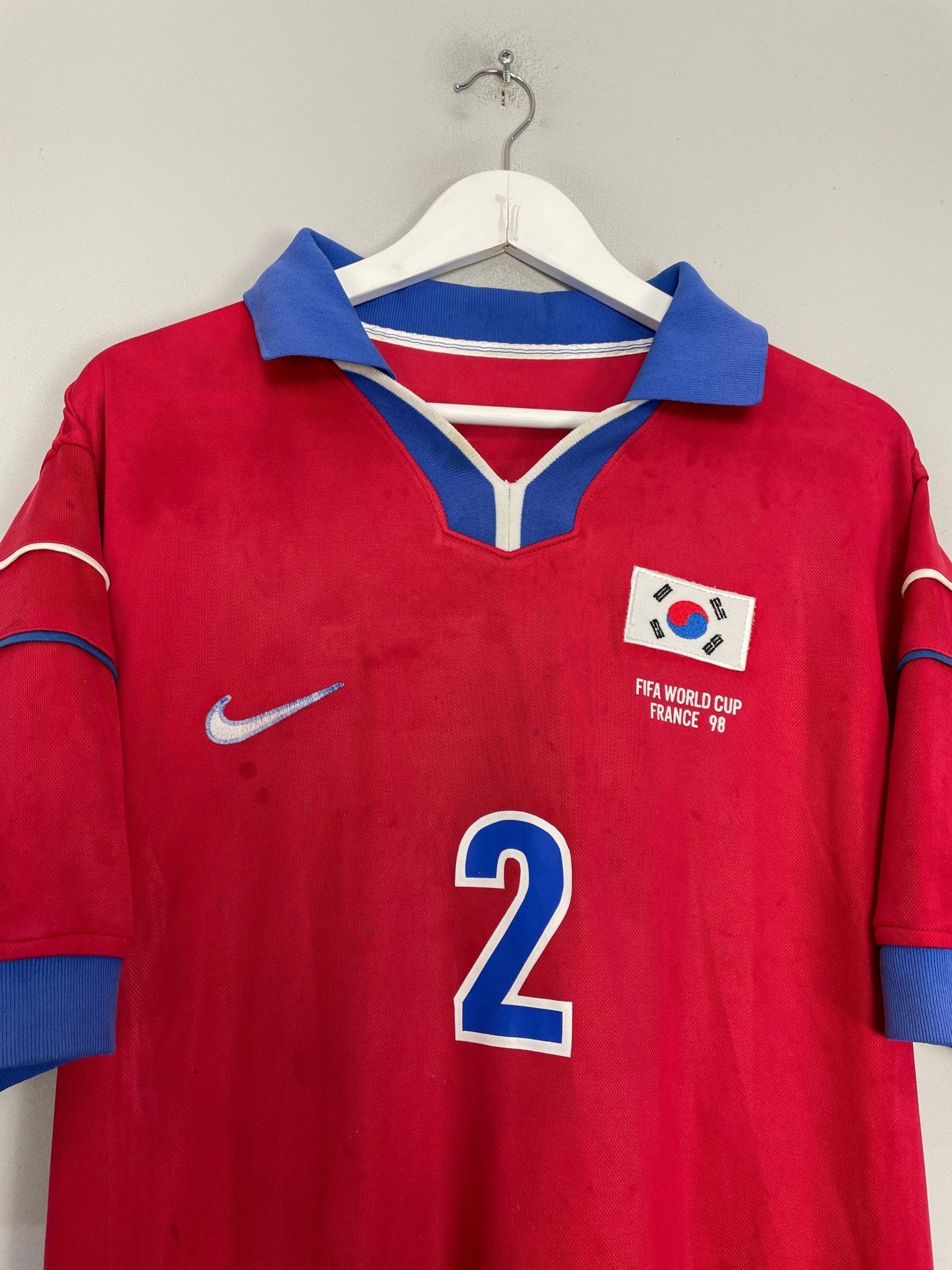 Shop 1998/01 SOUTH KOREA S Y CHOI #2 HOME SHIRT (L) NIKE, classic football shirts, vintage football shirts & retro soccer jerseys at Cult Kits