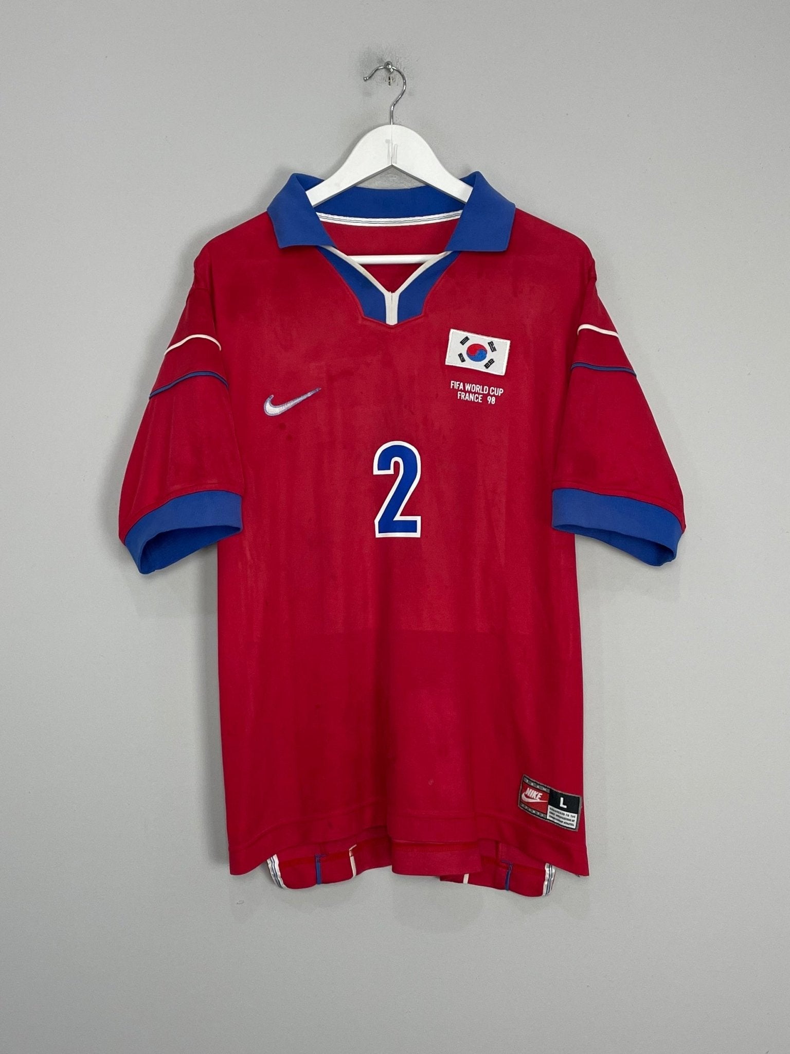 Shop 1998/01 SOUTH KOREA S Y CHOI #2 HOME SHIRT (L) NIKE, classic football shirts, vintage football shirts & retro soccer jerseys at Cult Kits