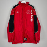 Shop 1998/99 AJAX BENCH COAT (XL) UMBRO, classic football shirts, vintage football shirts & retro soccer jerseys at Cult Kits