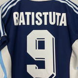 Shop 1998/99 ARGENTINA BATISTUTA #9 AWAY SHIRT (M) ADIDAS, classic football shirts, vintage football shirts & retro soccer jerseys at Cult Kits
