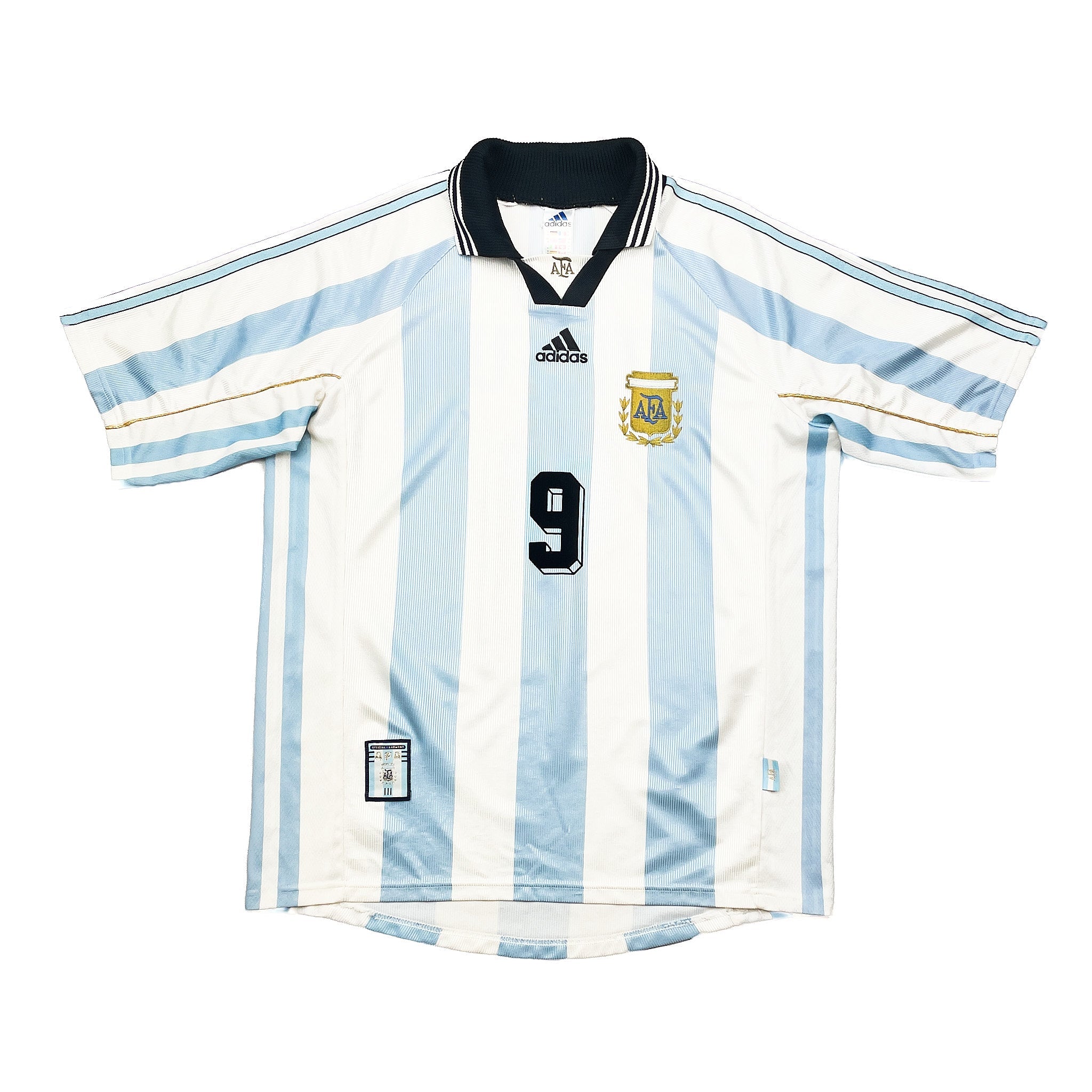 Buy 1998/99 Argentina Batistuta 9 Home Shirt (L) Adidas ~ Free worldwide shipping ~ Authentic Vintage Football Shirts from Cult Kits