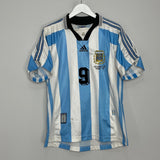 Shop 1998/99 ARGENTINA BATISTUTA #9 HOME SHIRT (S) ADIDAS, classic football shirts, vintage football shirts & retro soccer jerseys at Cult Kits