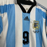 Shop 1998/99 ARGENTINA BATISTUTA #9 HOME SHIRT (S) ADIDAS, classic football shirts, vintage football shirts & retro soccer jerseys at Cult Kits