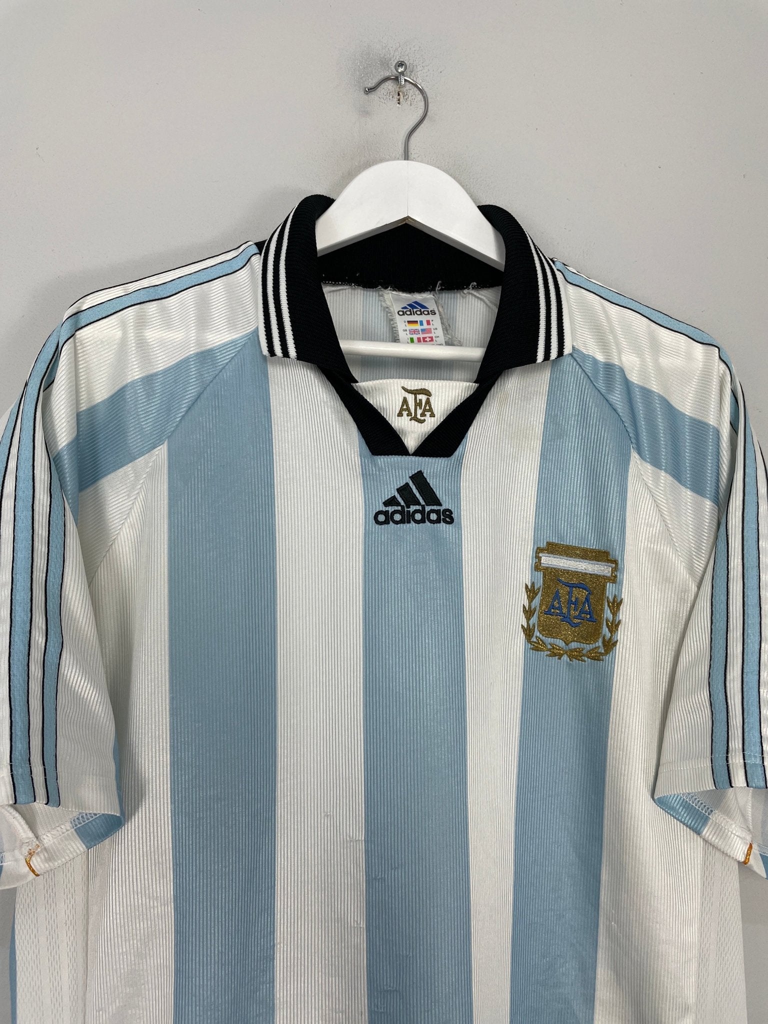 Shop 1998/99 ARGENTINA HOME SHIRT (L) ADIDAS, classic football shirts, vintage football shirts & retro soccer jerseys at Cult Kits