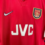 Shop 1998/99 ARSENAL BERGKAMP #10 HOME SHIRT (XL) NIKE, classic football shirts, vintage football shirts & retro soccer jerseys at Cult Kits