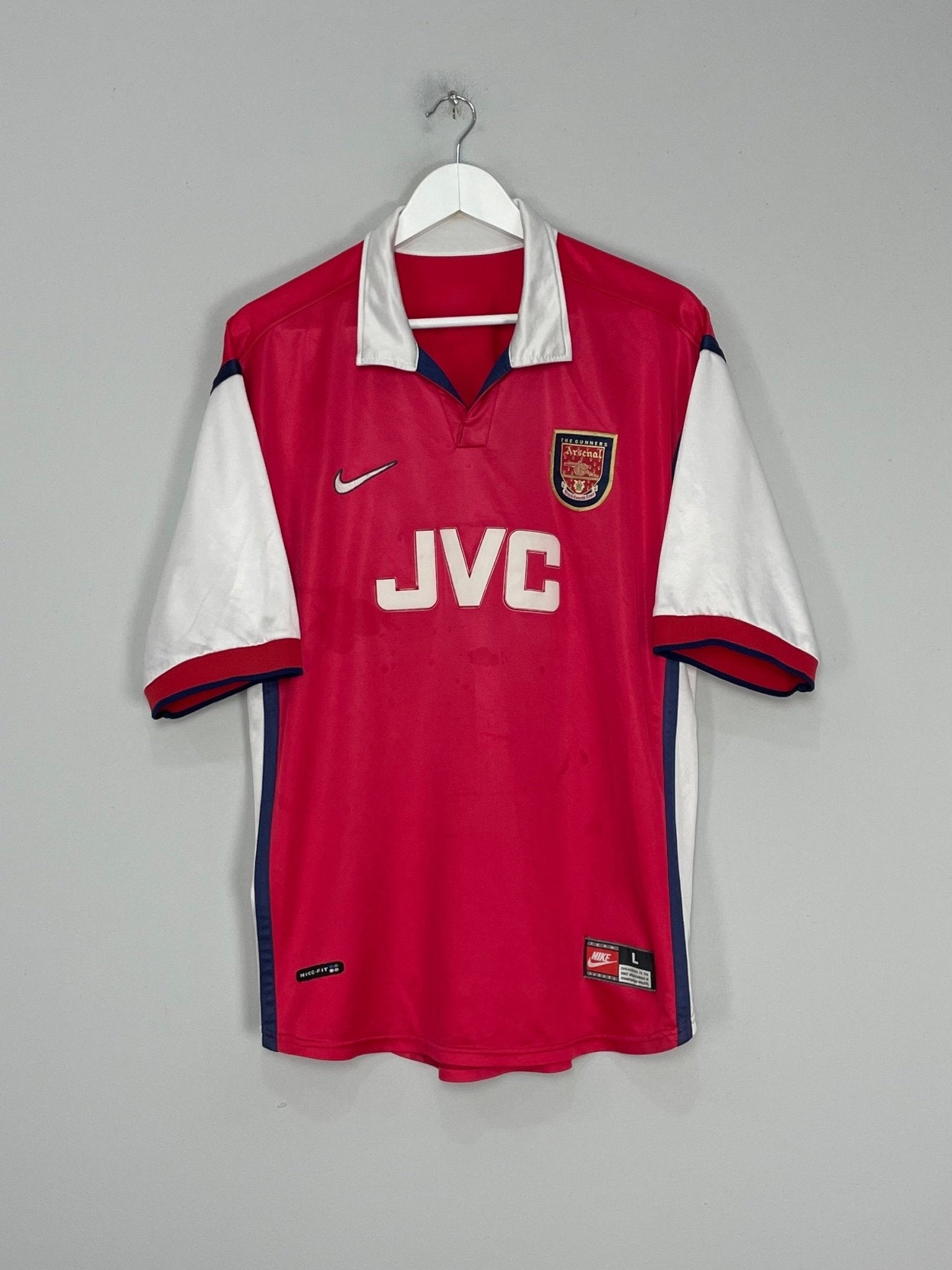 Shop 1998/99 ARSENAL HOME SHIRT (L) NIKE, classic football shirts, vintage football shirts & retro soccer jerseys at Cult Kits