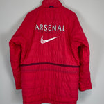 Shop 1998/99 ARSENAL REVERSIBLE PADDED JACKET (M) NIKE, classic football shirts, vintage football shirts & retro soccer jerseys at Cult Kits