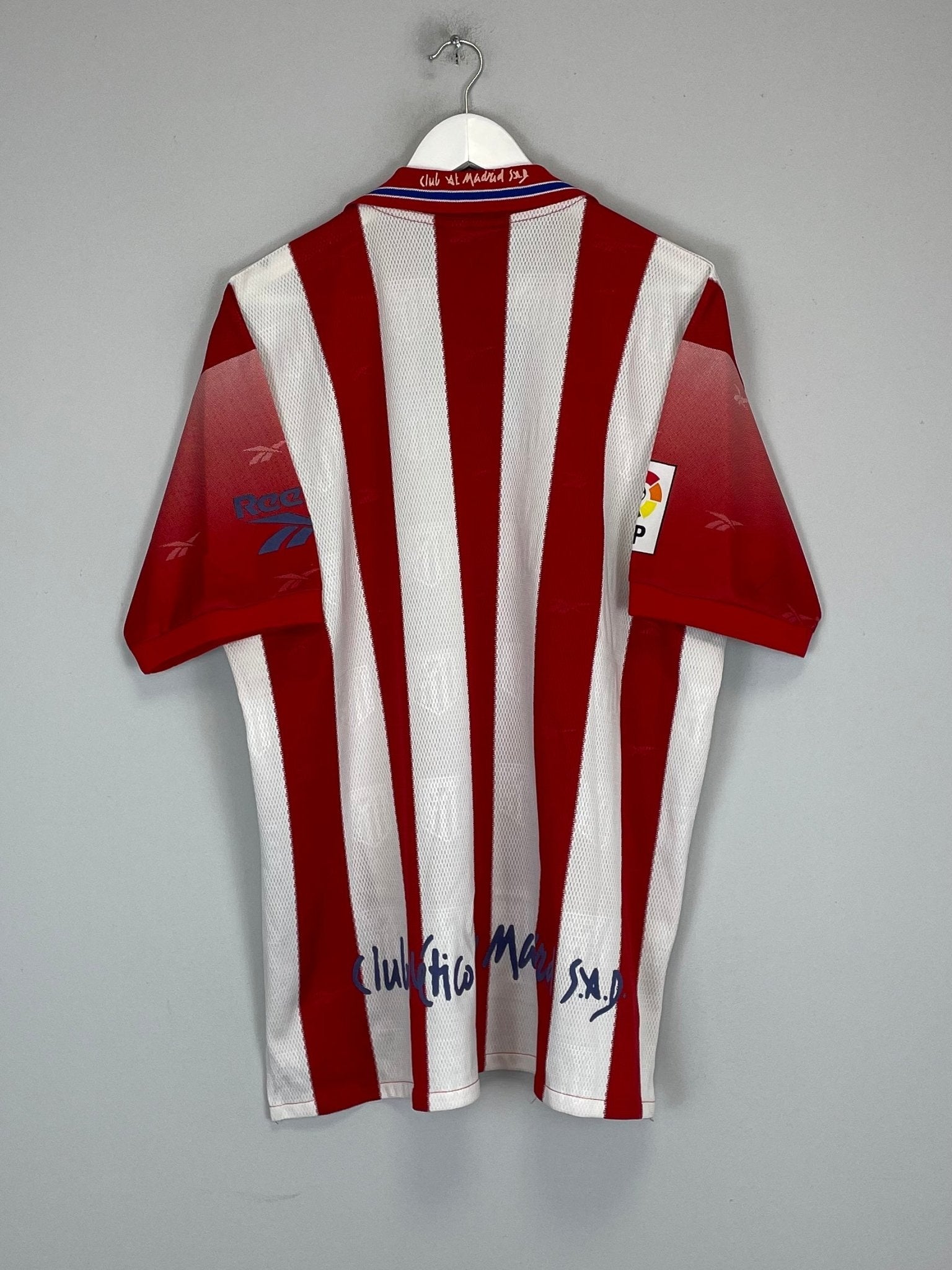 Shop 1998/99 ATLETICO MADRID HOME SHIRT (L) REEBOK, classic football shirts, vintage football shirts & retro soccer jerseys at Cult Kits