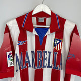 Shop 1998/99 ATLETICO MADRID HOME SHIRT (L) REEBOK, classic football shirts, vintage football shirts & retro soccer jerseys at Cult Kits