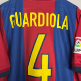Shop 1998/99 BARCELONA GUARDIOLA #4 HOME SHIRT (L) NIKE, classic football shirts, vintage football shirts & retro soccer jerseys at Cult Kits