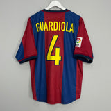 Shop 1998/99 BARCELONA GUARDIOLA #4 HOME SHIRT (L) NIKE, classic football shirts, vintage football shirts & retro soccer jerseys at Cult Kits