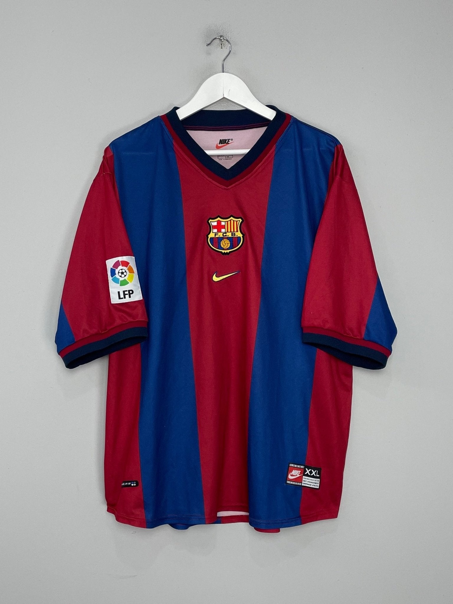 Shop 1998/99 BARCELONA HOME SHIRT (XXL) NIKE, classic football shirts, vintage football shirts & retro soccer jerseys at Cult Kits