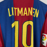 Shop 1998/99 BARCELONA LITMANEN #10 HOME SHIRT (XXL) NIKE, classic football shirts, vintage football shirts & retro soccer jerseys at Cult Kits