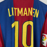 Shop 1998/99 BARCELONA LITMANEN #10 HOME SHIRT (XXL) NIKE, classic football shirts, vintage football shirts & retro soccer jerseys at Cult Kits