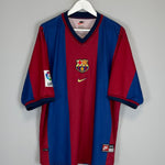 Shop 1998/99 BARCELONA LITMANEN #10 HOME SHIRT (XXL) NIKE, classic football shirts, vintage football shirts & retro soccer jerseys at Cult Kits