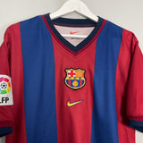 Shop 1998/99 BARCELONA RIVALDO #11 HOME SHIRT (M) NIKE, classic football shirts, vintage football shirts & retro soccer jerseys at Cult Kits