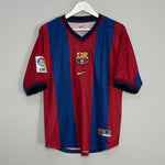 Shop 1998/99 BARCELONA RIVALDO #11 HOME SHIRT (M) NIKE, classic football shirts, vintage football shirts & retro soccer jerseys at Cult Kits