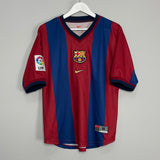 Shop 1998/99 BARCELONA RIVALDO #11 HOME SHIRT (M) NIKE, classic football shirts, vintage football shirts & retro soccer jerseys at Cult Kits