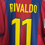 Shop 1998/99 BARCELONA RIVALDO #11 HOME SHIRT (M) NIKE, classic football shirts, vintage football shirts & retro soccer jerseys at Cult Kits