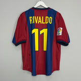 Shop 1998/99 BARCELONA RIVALDO #11 HOME SHIRT (M) NIKE, classic football shirts, vintage football shirts & retro soccer jerseys at Cult Kits