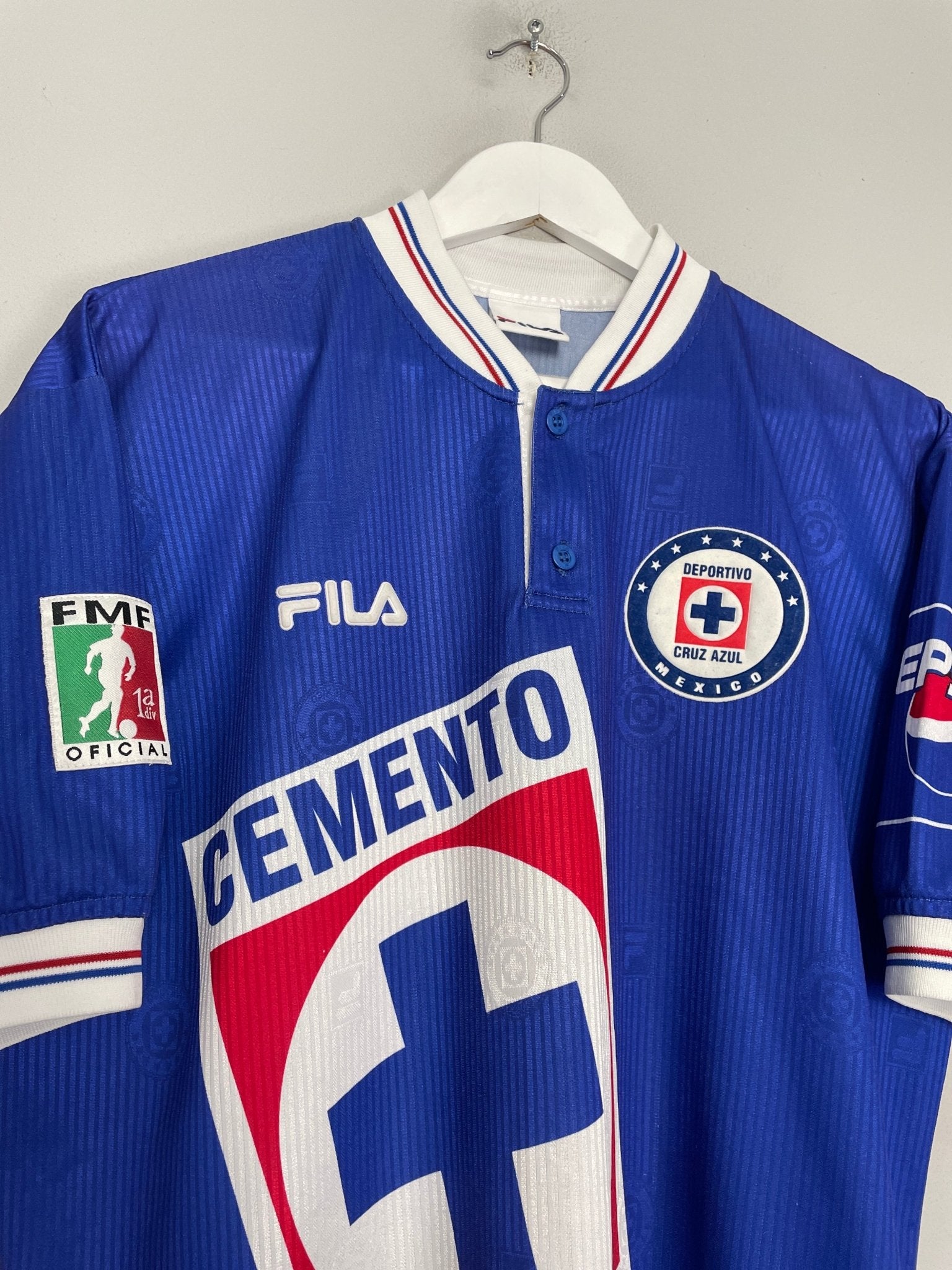 Shop 1998/99 CRUZ AZUL *MINT* HOME SHIRT (L) FILA, classic football shirts, vintage football shirts & retro soccer jerseys at Cult Kits