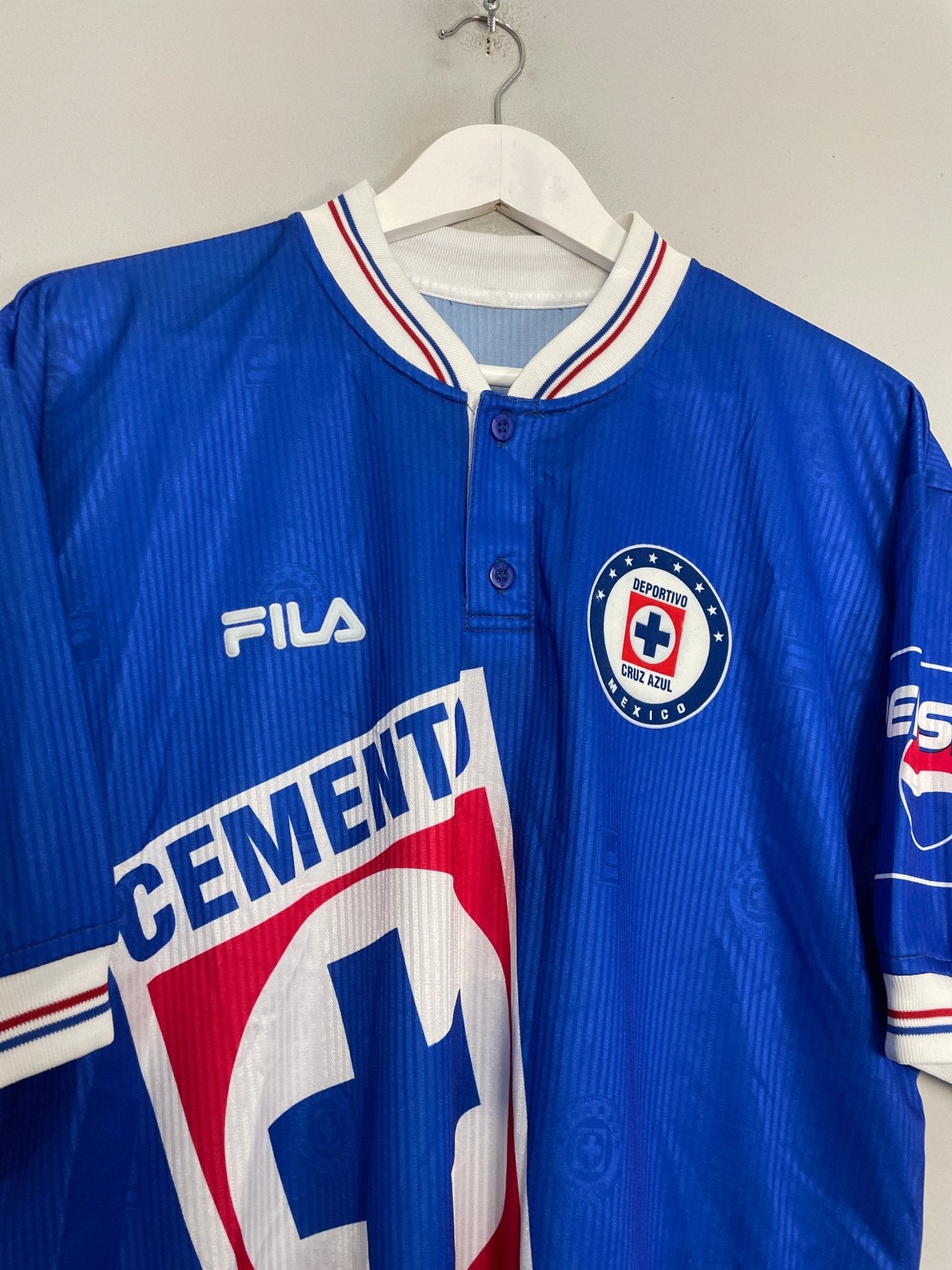 Shop 1998/99 CRUZ AZUL *MINT* HOME SHIRT (XL) FILA, classic football shirts, vintage football shirts & retro soccer jerseys at Cult Kits