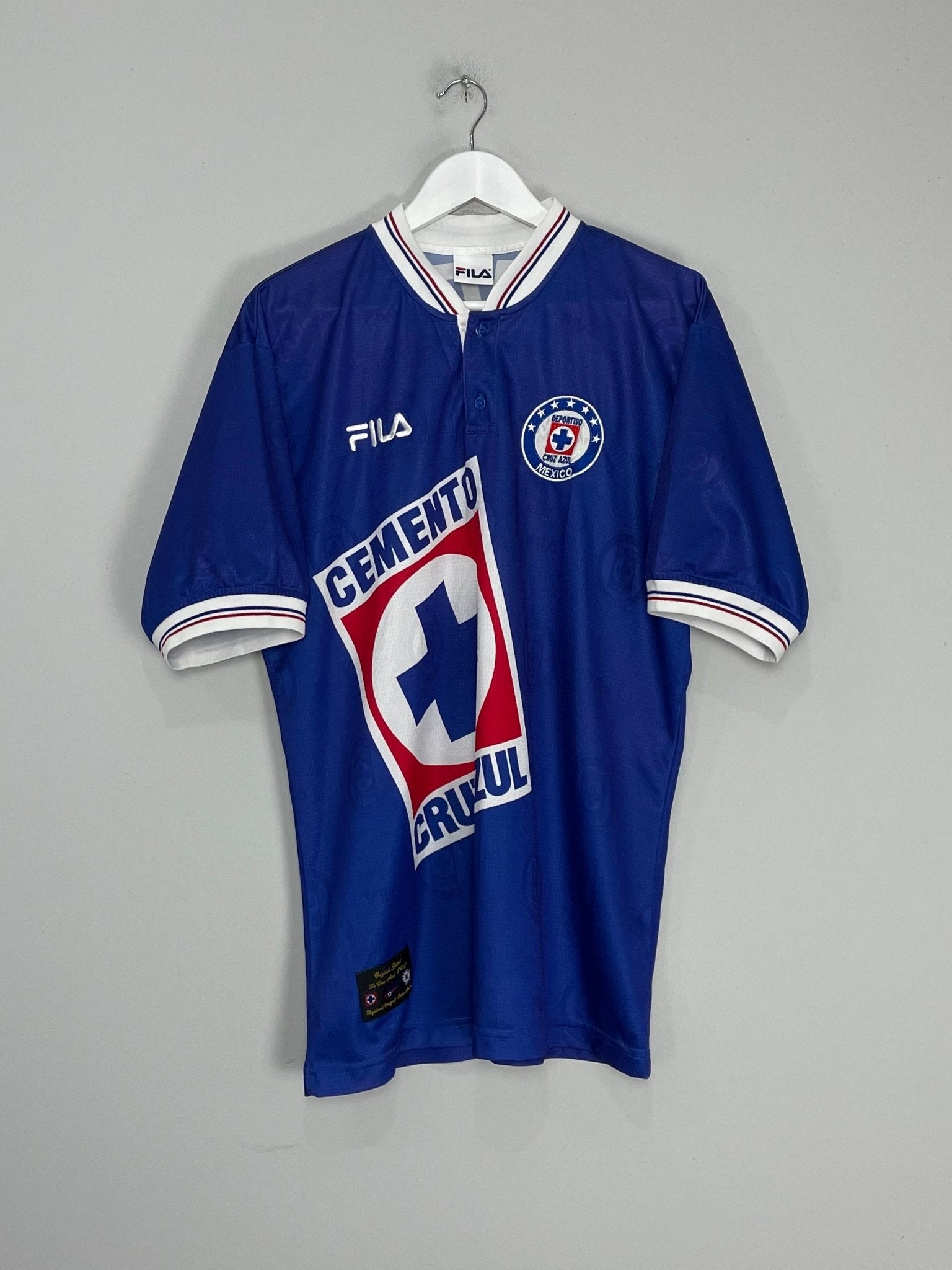 Shop 1998/99 CRUZ AZUL OKAZAKI #57 HOME SHIRT (XL) FILA, classic football shirts, vintage football shirts & retro soccer jerseys at Cult Kits