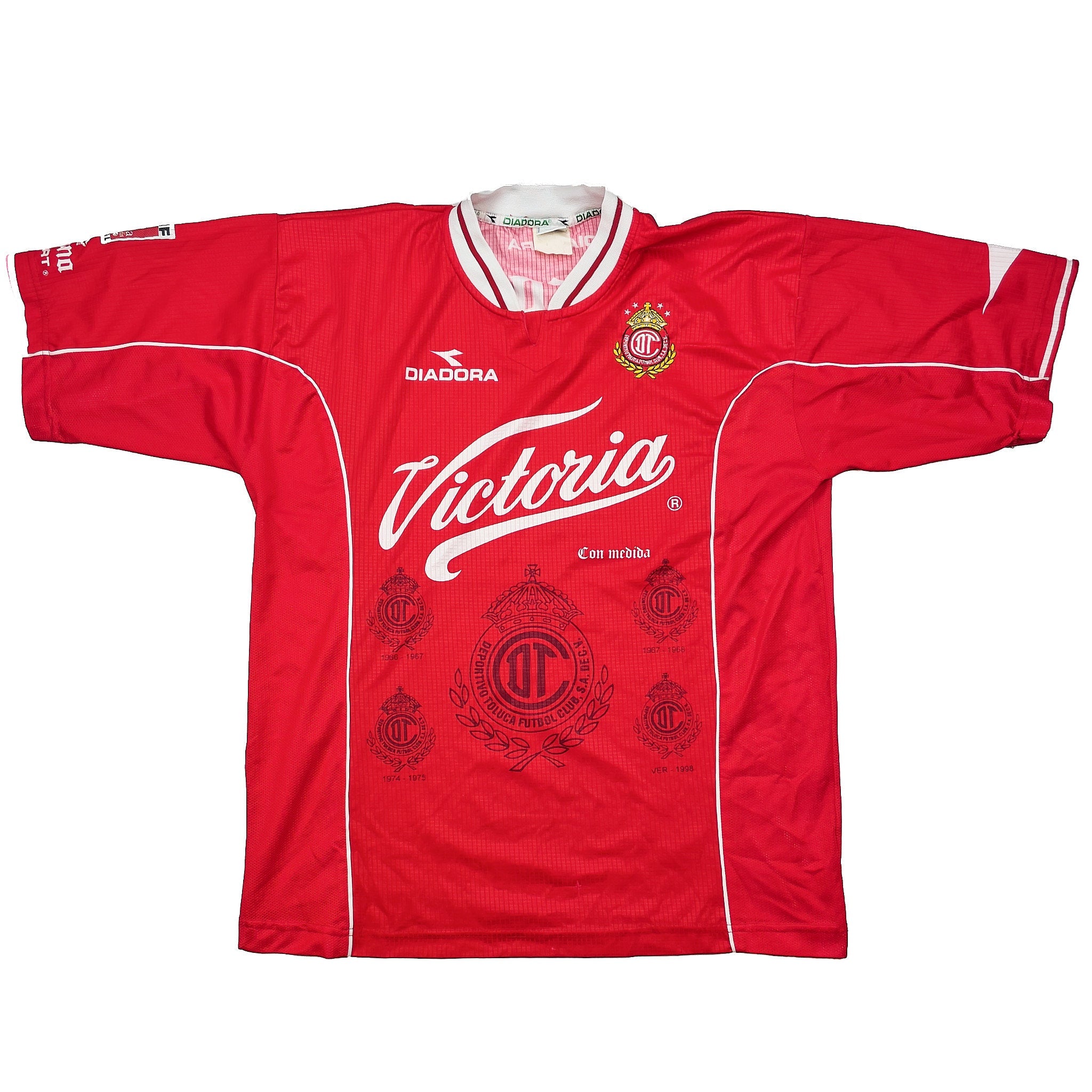 Buy 1998/99 Deportivo Toluca Home Shirt (XL) Diadora ~ Free worldwide shipping available ~ Authentic Vintage Football Shirts from Cult Kits