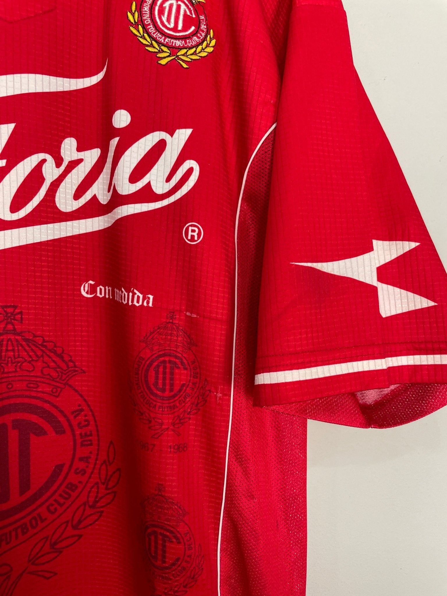 Shop 1998/99 DEPORTIVO TOLUCA HOME SHIRT (XL) DIADORA, classic football shirts, vintage football shirts & retro soccer jerseys at Cult Kits