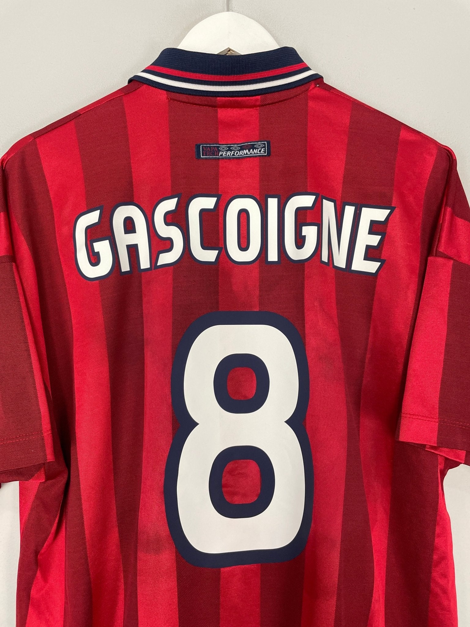 Shop 1998/99 ENGLAND GASCOIGNE #8 AWAY SHIRT (L) UMBRO, classic football shirts, vintage football shirts & retro soccer jerseys at Cult Kits